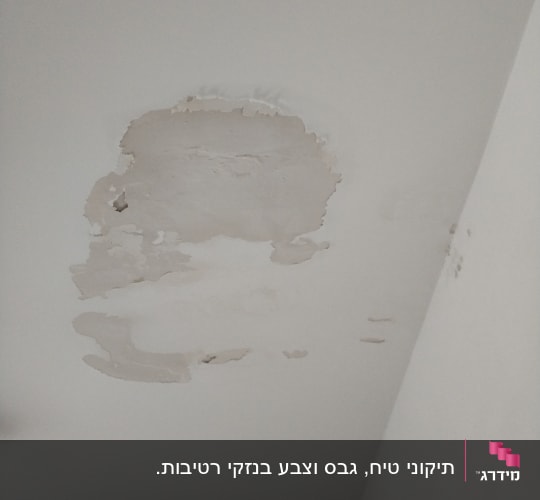 תקרה עם קילופי צבע ולחות